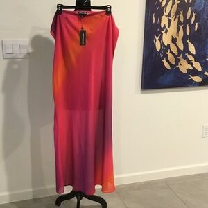 PrettyLittleThing Pink and Orange Maxi Skirt